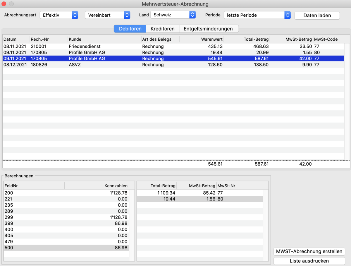 MWST-Abrechnung – Helper