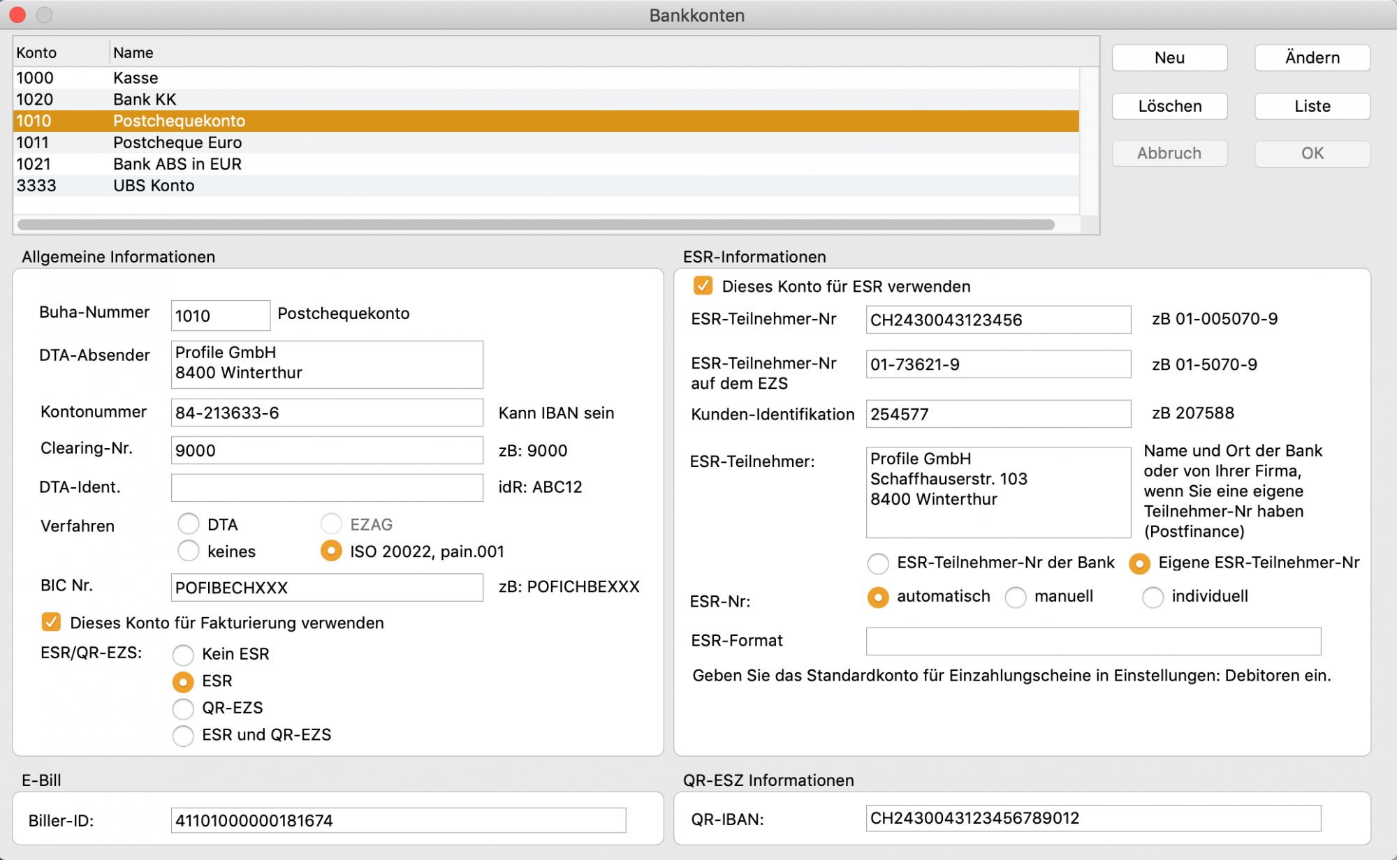 Buchhaltungseinstellungen – Bankkonten – Helper