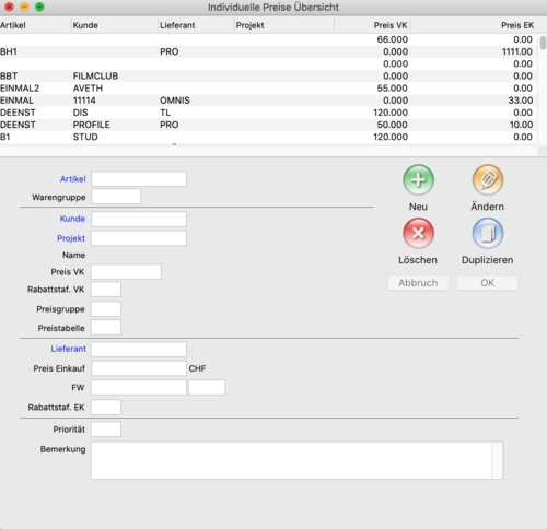 Fenster Übersicht individuelle Preise